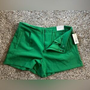 Vibrant Green High Waist Women's Shorts